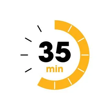 Clock Counting Down to Minutes Vector Template Stock Illustration