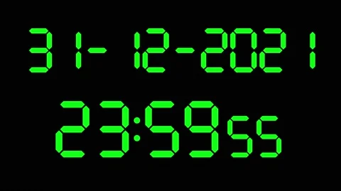 Clock counts down ten seconds until New Year 2022, digital electronic display 스톡 동영상 161890653