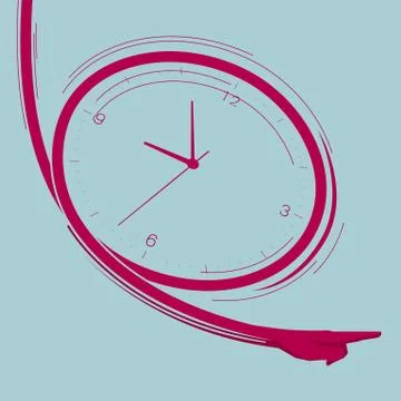 Clock creative design. Isolated on blue background. Stock Illustration