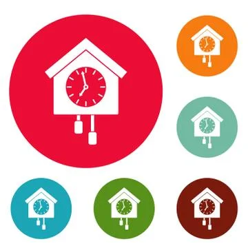 Clock creative icons circle set vector Stock Illustration