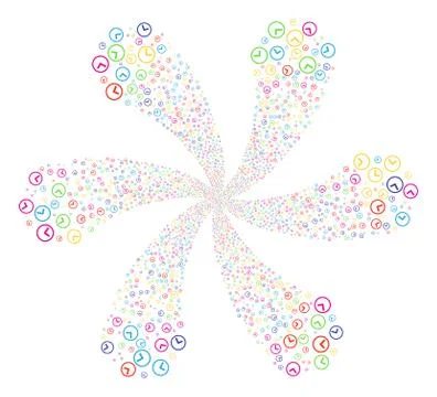 Clock Curl Explosion Stock Illustration