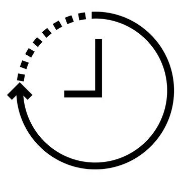 Clock cycle icon in line style with arrows, clock hand. Clock cycle icon for Stock Illustration