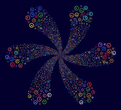 Clock Cyclonic Explosion Stock Illustration