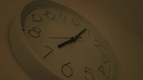 Clock In The Dark in The Wall Stock Footage 282390038