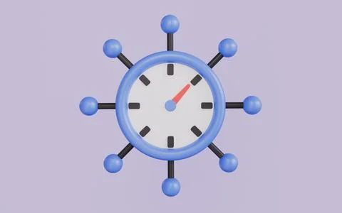 Clock deadline control and time management in project execution Stock Illustration