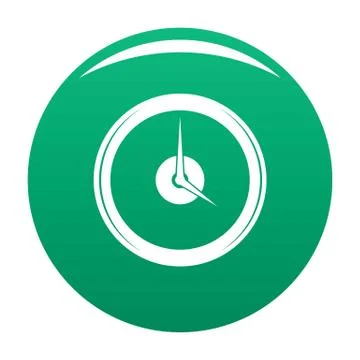 Clock deadline icon vector green Illustrazione stock