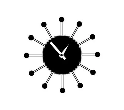 Clock design black and white vector Stock Illustration