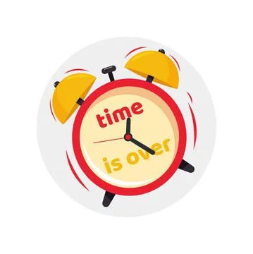Clock design element. deadline flat icon. time is over Stock Illustration