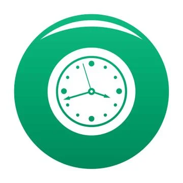 Clock design icon vector green Stock Illustration
