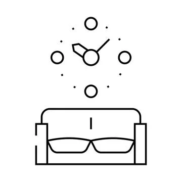 Clock design tool on wall line icon vector illustration Stock Illustration