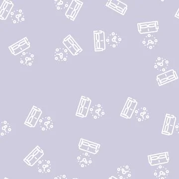 Clock design tool on wall line vector seamless pattern Stock Illustration