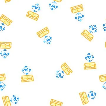 Clock design tool on wall vector seamless pattern Stock Illustration