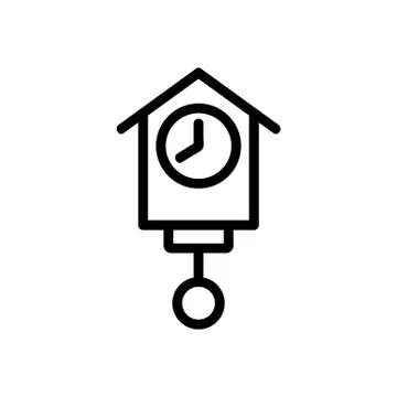 Clock device in house form with pendulum icon vector Stock Illustration