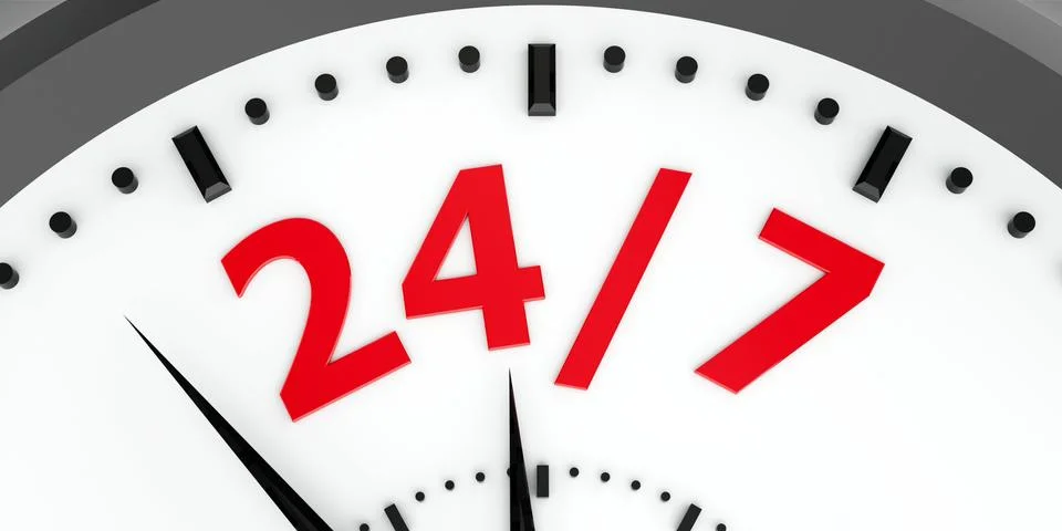 Clock dial 24/7 #2 Stock Illustration