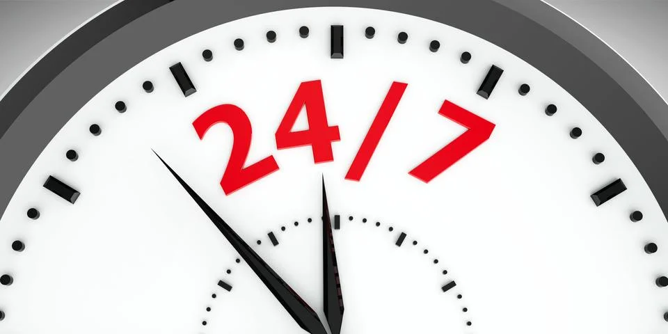 Clock dial 24/7 #3 Stock Illustration