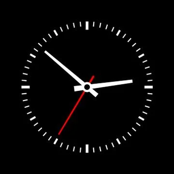 Clock dial on a black background. Vector イラスト素材