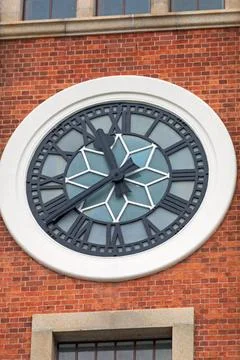 Clock Dial Close up Former Kowloon Canton Railway Clock Tower Hong Kong Co... Stock Photos