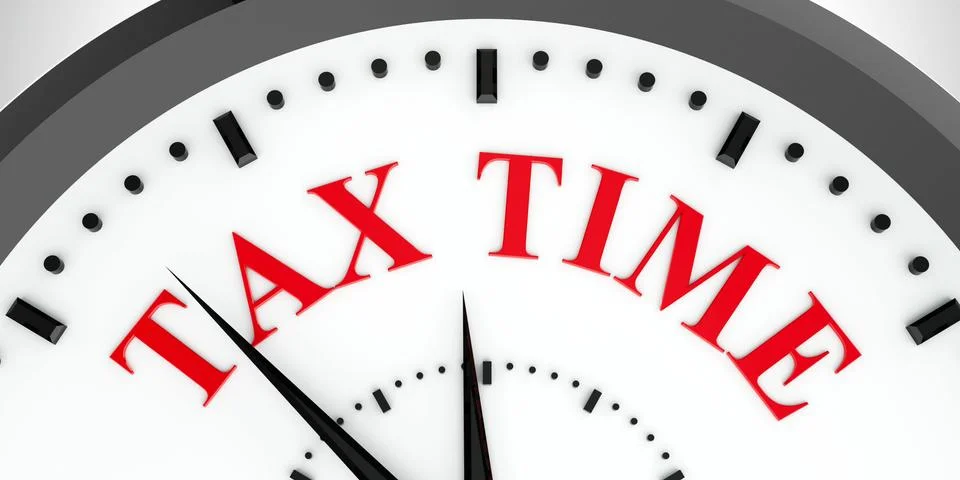 Clock dial tax time Stock Illustration