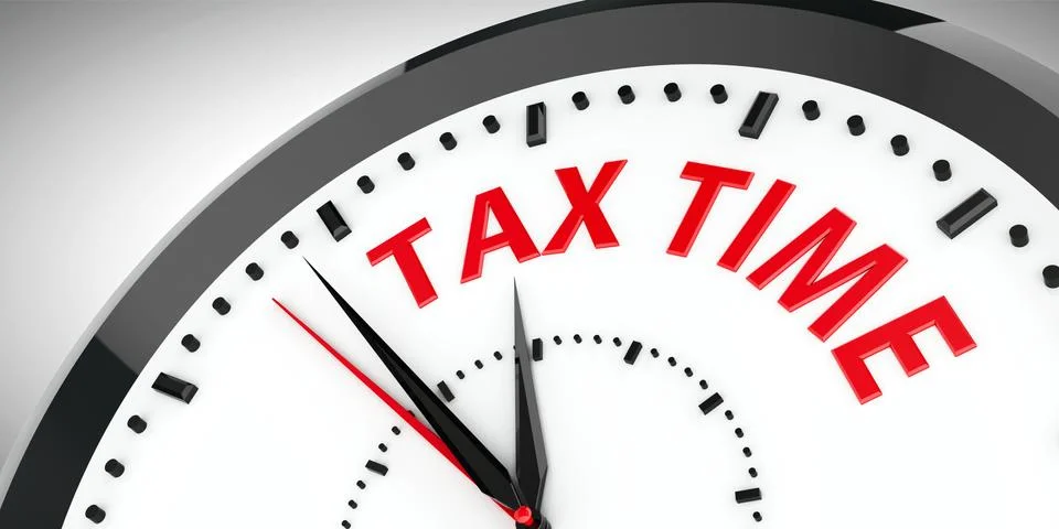 Clock dial tax time Stock Illustration
