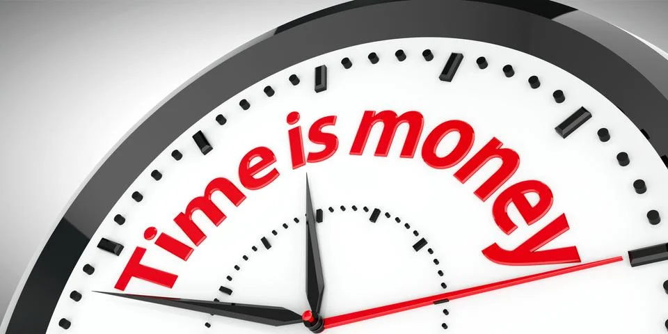 Clock dial Time is money Stock Illustration