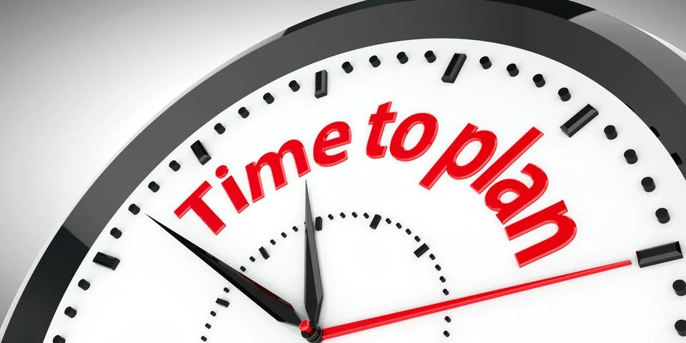 Clock dial Time to plan Stock Illustration