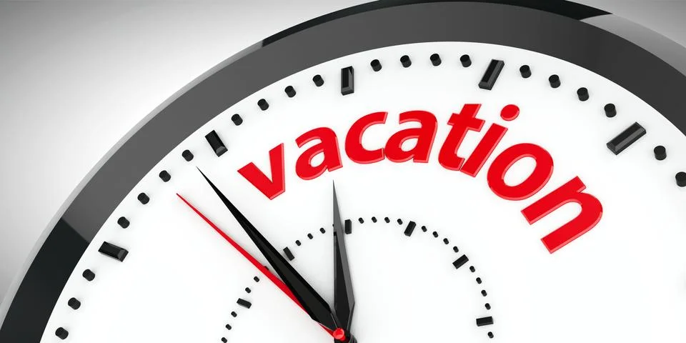 Clock dial vacation Stock Illustration