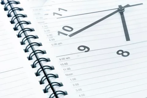 Clock diary Stock Photos
