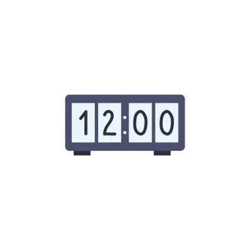 Clock digital flat style icon Stock Illustration