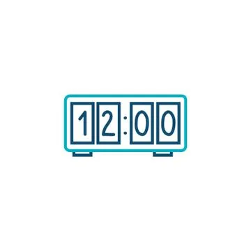 Clock digital line style icon Illustrazione stock