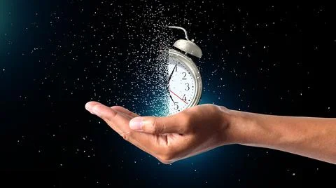 Clock Dispersing in hand Stock Illustration