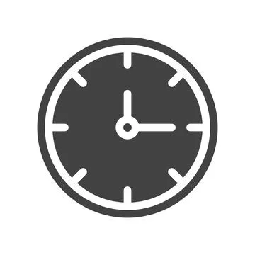 Clock display icon flat vector on white background Illustrazione stock