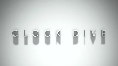 Clock dive 3D title animation with shadows on a white background 스톡 동영상 297381181