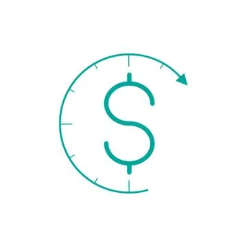 Clock with dollar icon symbol. clock with dollar element. Vector illustration Stock Illustration