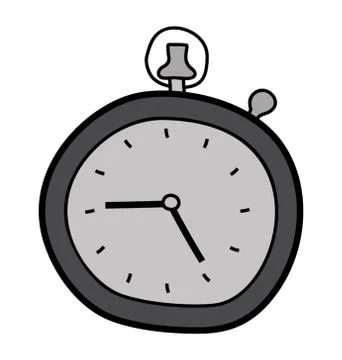 Clock doodle icon isolated on white background. Stock Illustration