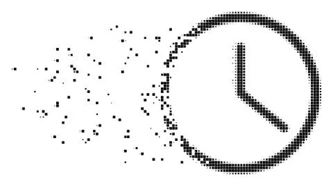 Clock Dust Pixel Icon Illustrazione stock