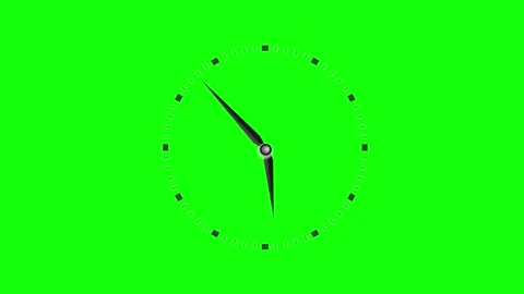 Clock Dynamic on Green Screen Chroma Key Background Video stock 337099549