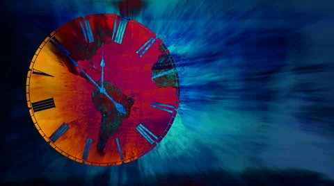 Clock on the Earth Stock Footage 47847526