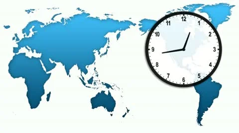 Clock with earth map Stock Footage 20438801