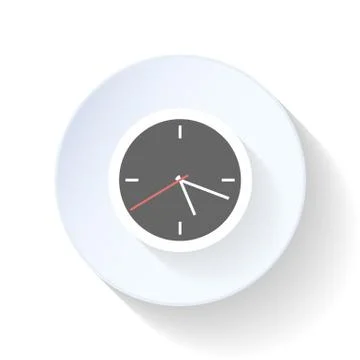 Clock, the end of the working day close flat icon Stock Illustration