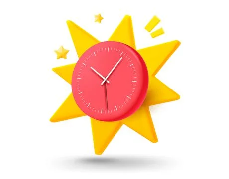 Clock with explosion effect. 3d vector mobile application icon with notific.. Stock Illustration