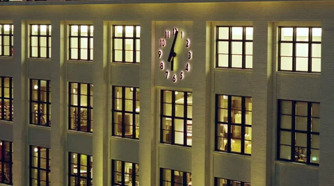 Clock on the Facade of the Former Central Post Office Building Stock Footage 60205437