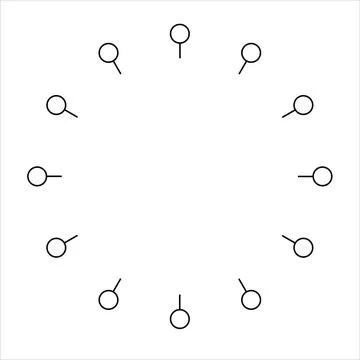 Clock face of 12 hour dashes 스톡 일러스트