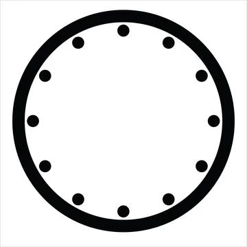 Clock face of 12 hour dots 스톡 일러스트