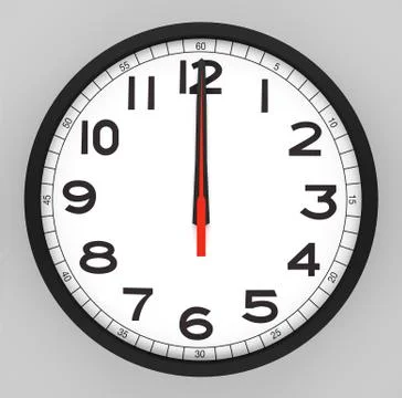 Clock Face 12 o'clock Foto stock