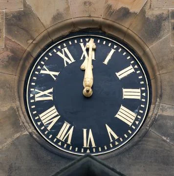 Clock Face at 12 o'clock Stock Photos