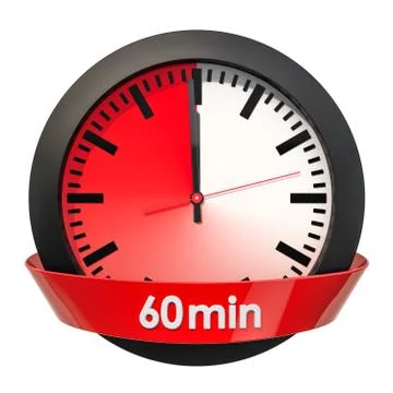 Clock face with 60 minutes timer. 3D rendering Stock-Illustration