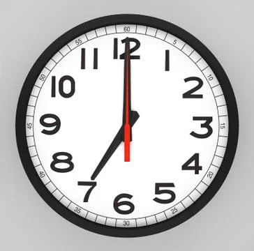 Clock Face 7 o'clock Foto stock
