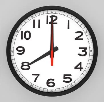Clock Face 8 o'clock Foto stock