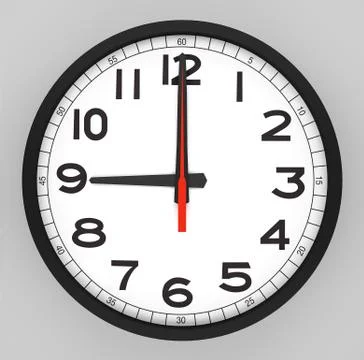 Clock Face 9 o'clock Foto stock