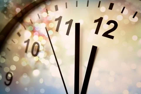 Clock face and abstract background. new year. christmas Stock Photos